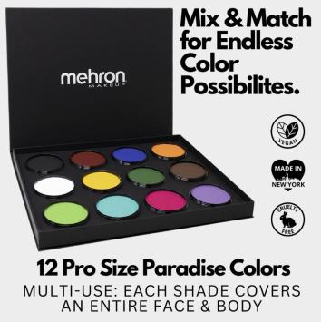 Mehron Paradise Makeup AQ - ProPalette - Style A - 12 Colors
