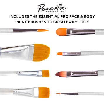 Mehron Brush holder with 8 Paradise Brushes